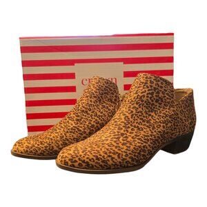 Crown & Ivy Women’s Kendall Leopard Print Ankle Booties Size 8.5WW Animal Print